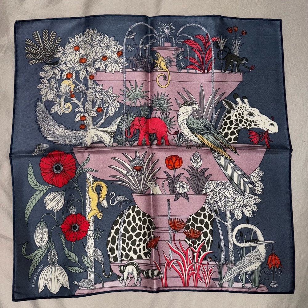 *SOLD* HERMES Colorful Animal Print Scarf